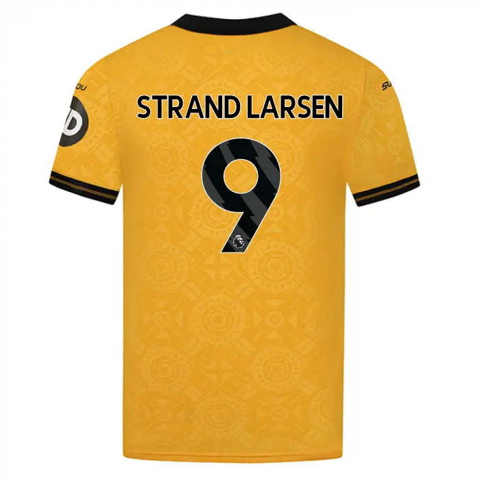 Wolverhampton Wanderers Fan Shop | 2025-26 Wolves Pro Home Shirt – Adult STRAND LARSEN 9 Collection Official Wolves Fan Gear